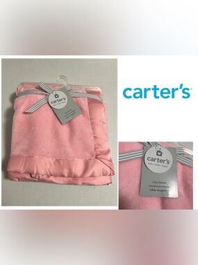 🆕CARTER’S - NWT - 40”X30” - INFANT GIRLS PINK COZY SHERPA PLUSH BLANKET